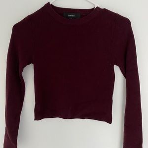 Forever 21 cropped maroon sweater